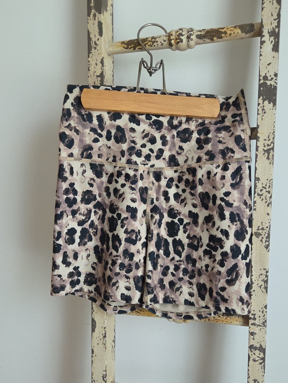 Leopard Print Women's Skirt - Beige and Black